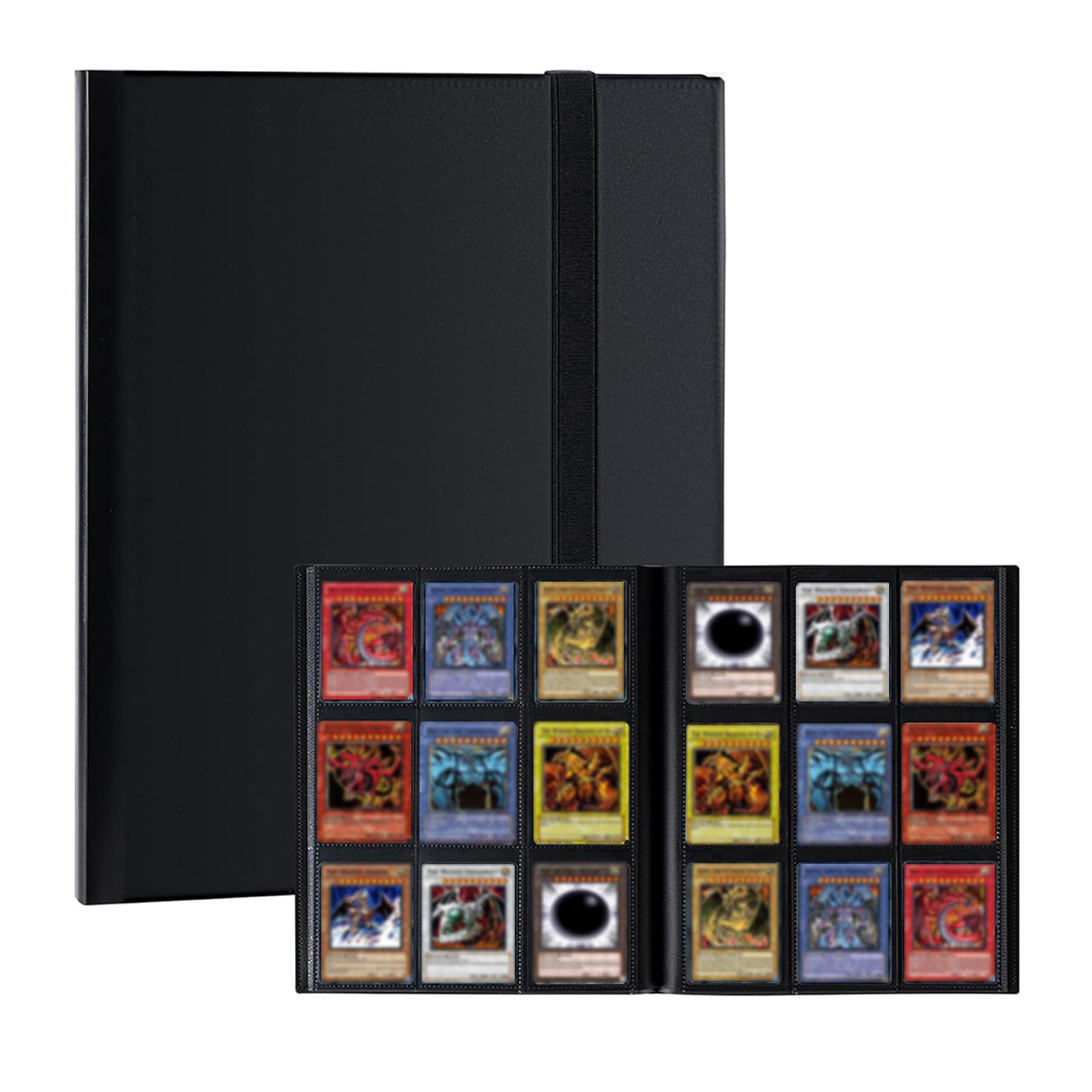 AMSGANK 9 Pocket Trading Card Album, 30 Pages with 540 Pockets Card Collection Binder Folder Fit for Standard Cards MTG TCG Baseball Football Basketball Sports and Game Cards (Black)