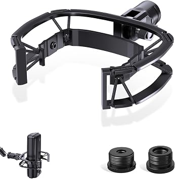 Wave Microphone Shock Mount - Custom Built for Elgato Wave 1/3, Aluminum Frame & Reinforced Suspension for Max Vibration Isolation, Shock Mounts Holder Clip Ideal for Youtubers, Podcasters and Gamers