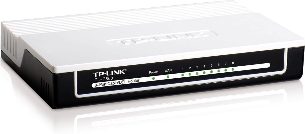 TP-LINK TL-R860 Advanced 8-Port Cable/DSL Router, 1 WAN Port, 8 LAN Ports