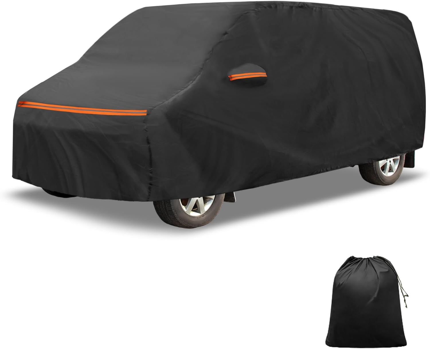 X AUTOHAUX Car Cover for Toyota Voxy Aluminum Film,Cotton Outdoor Full Car Cover All Weather Waterproof Windproof Sun Protection with Driver Door Zipper
