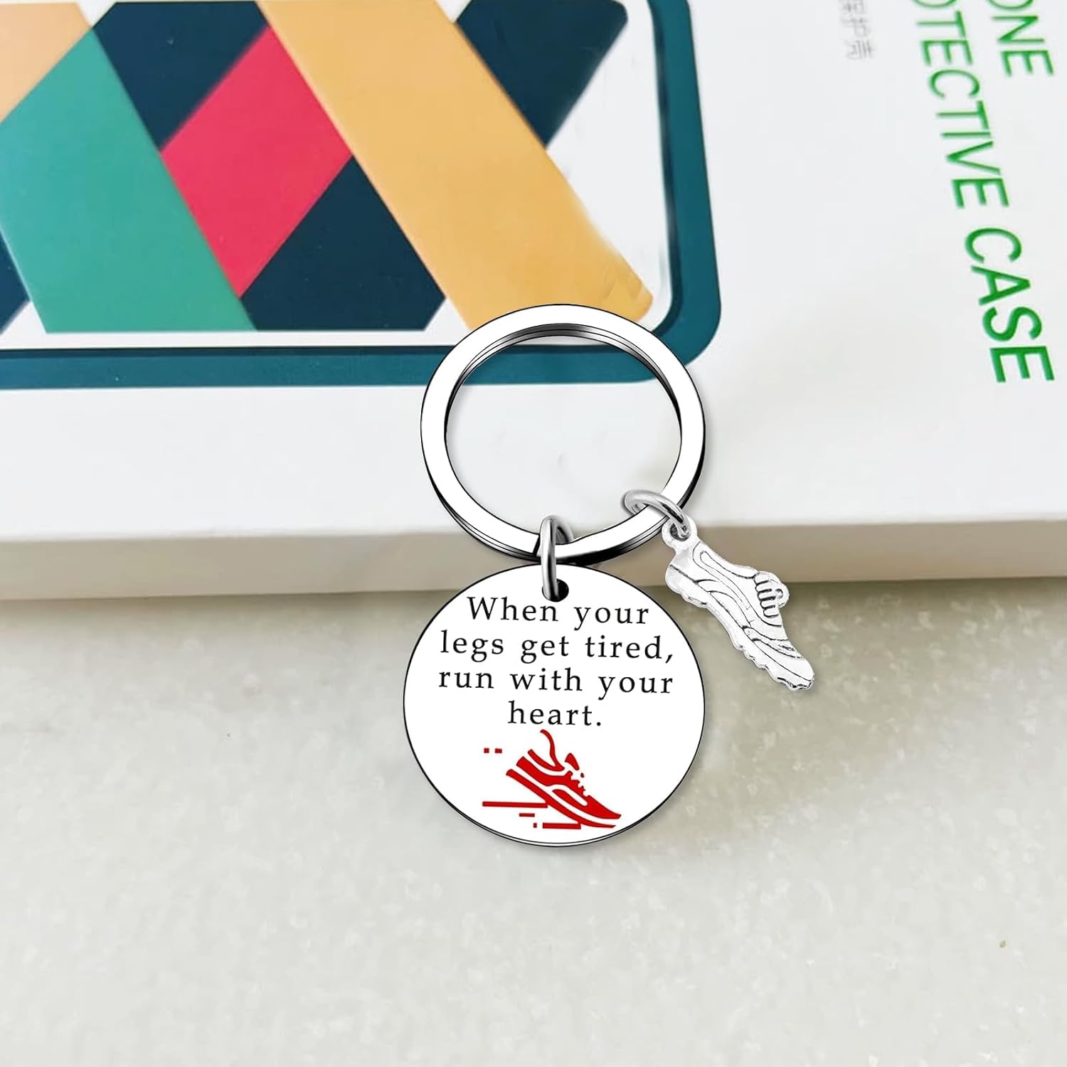 Gifts for Runners Women Men,Track and Field Running Keychain image 5