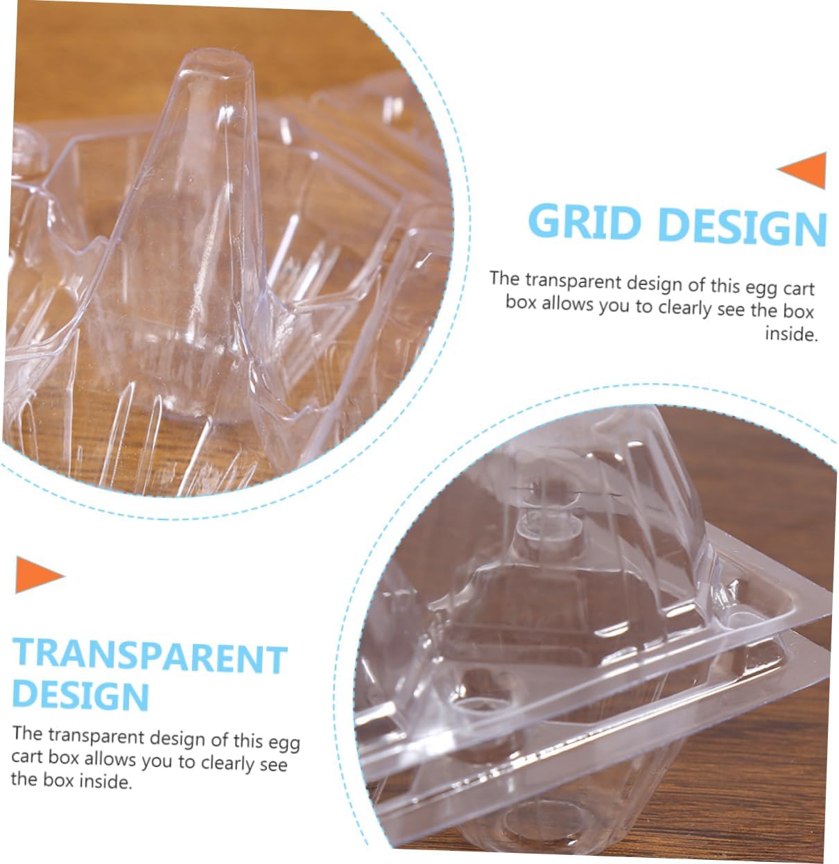 20Pcs Egg Storage Trays Transparent Egg Holders for Refrigerator Practical Egg Display Trays for Kitchen Countertop Durable and Design