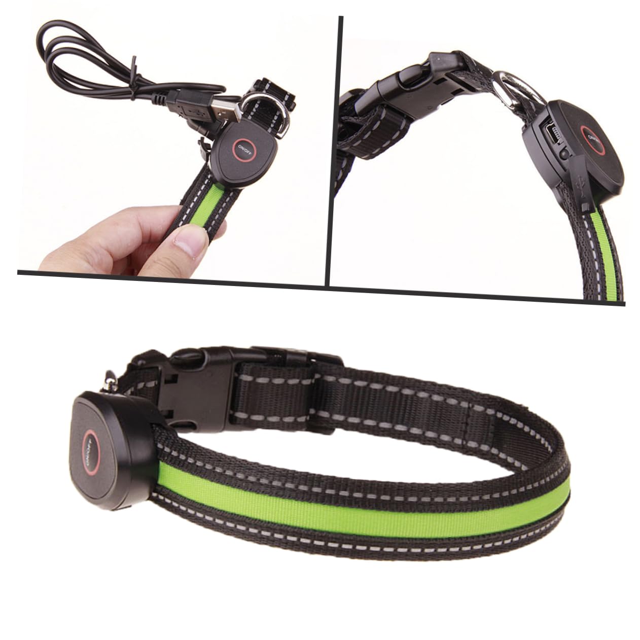 Beavorty 2 Piezas De Collar LED Collar Iluminado Para Perro De Perro Que Brilla En La Oscuridad es Para Perros Circular Intermitente Para Mascotas