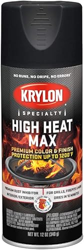 Miniatura 6 de Krylon K01607000 High Heat Max, negro, brillante, 12 onzas (paquete de 2)