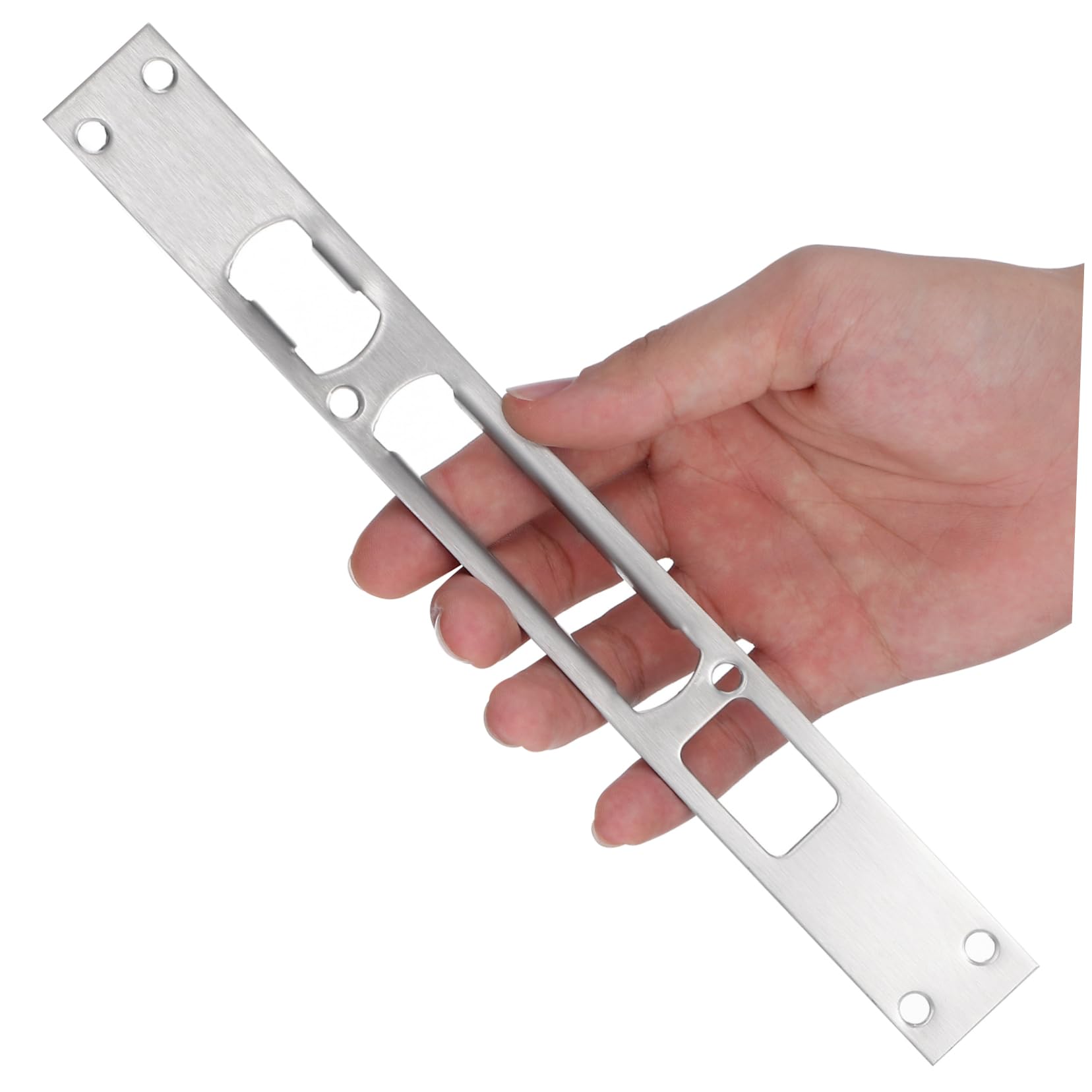 OSALADI 18pièces Plaques De Renforcement De Sécurité Pour Portes Acier Inoxydable Gâches Longues Pour Serrures De Porte Protection Améliorée Les
