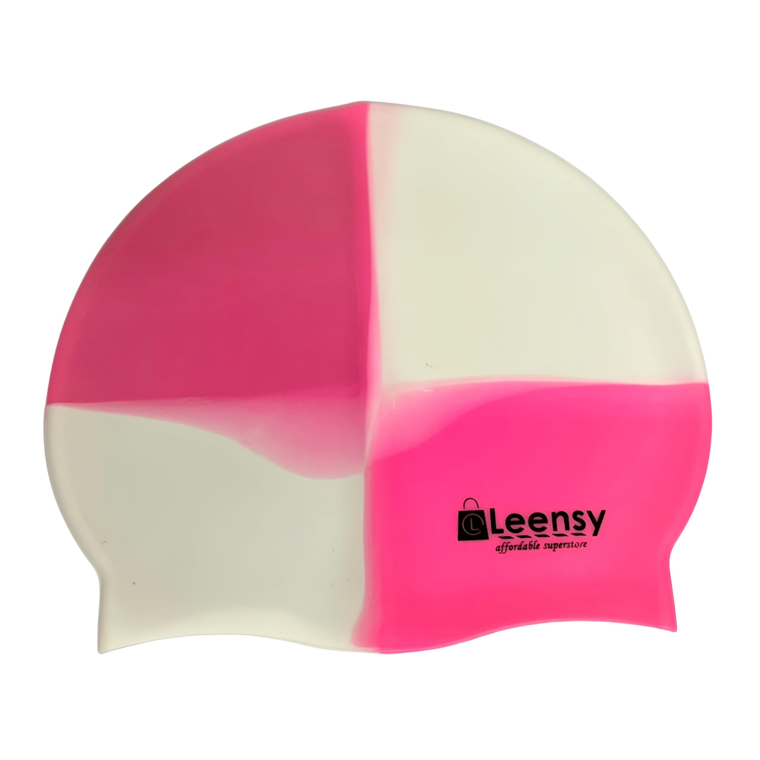 Elastic Swim Caps Comfortable Fabric Swimming Hat Lightweight Bathing Caps for Women Men Kids While Swimming (white +pink)