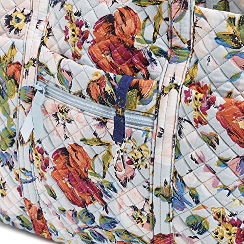 Vera Bradley Women's Cotton Deluxe Vera Tote Bag, Sea Air Floral - Recycled Cotton, One Size #TOP2