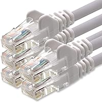 1aTTack.de 3 metri Cavo di Rete bianco - 5x - Cat.6 Ethernet Gigabit Lan RJ45 10 100 1000 Mbit s