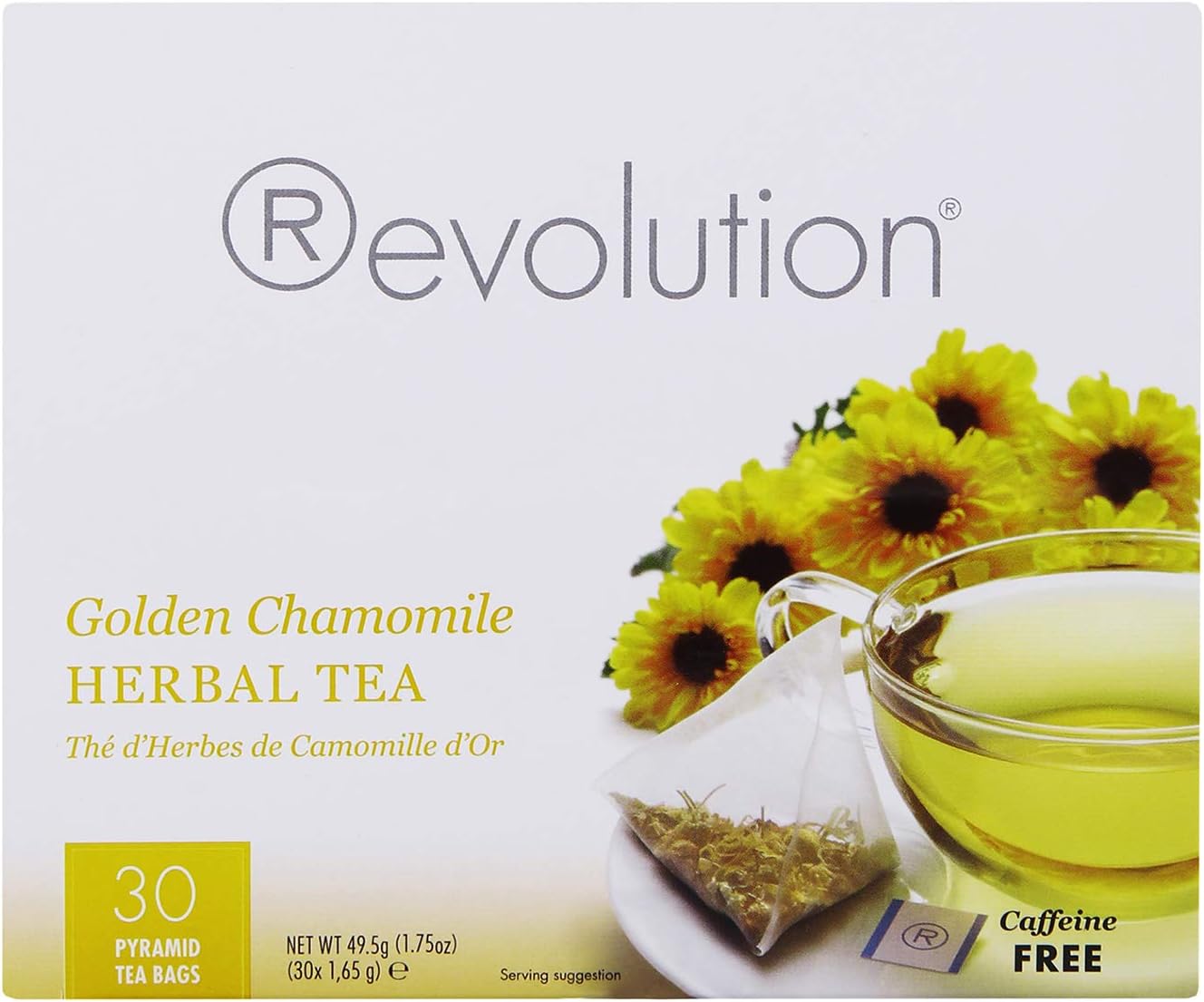 Revolution Tea - Golden Chamomile Herbal Tea | Premium Full-Leaf Infuser Teabags (30 Bags)