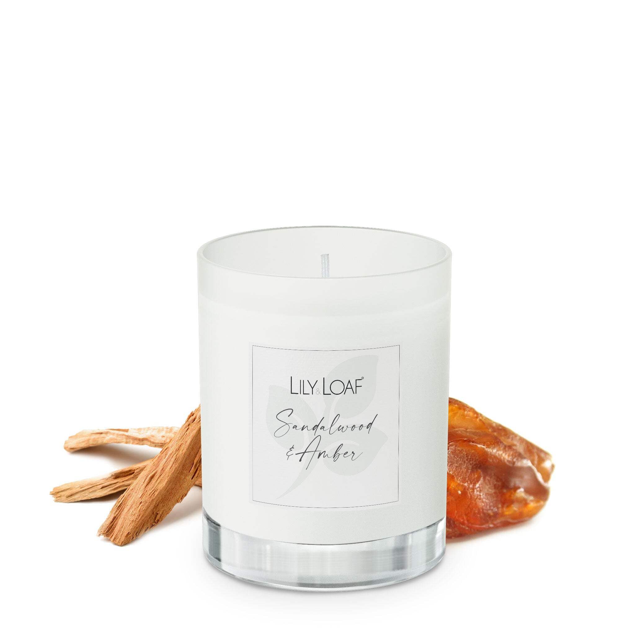 Lily & Loaf Sandalwood & Amber Soy Wax Candle – Woody & Warm Scented Candle, Phthalate Free, Approx. 40 Hour Burn Time