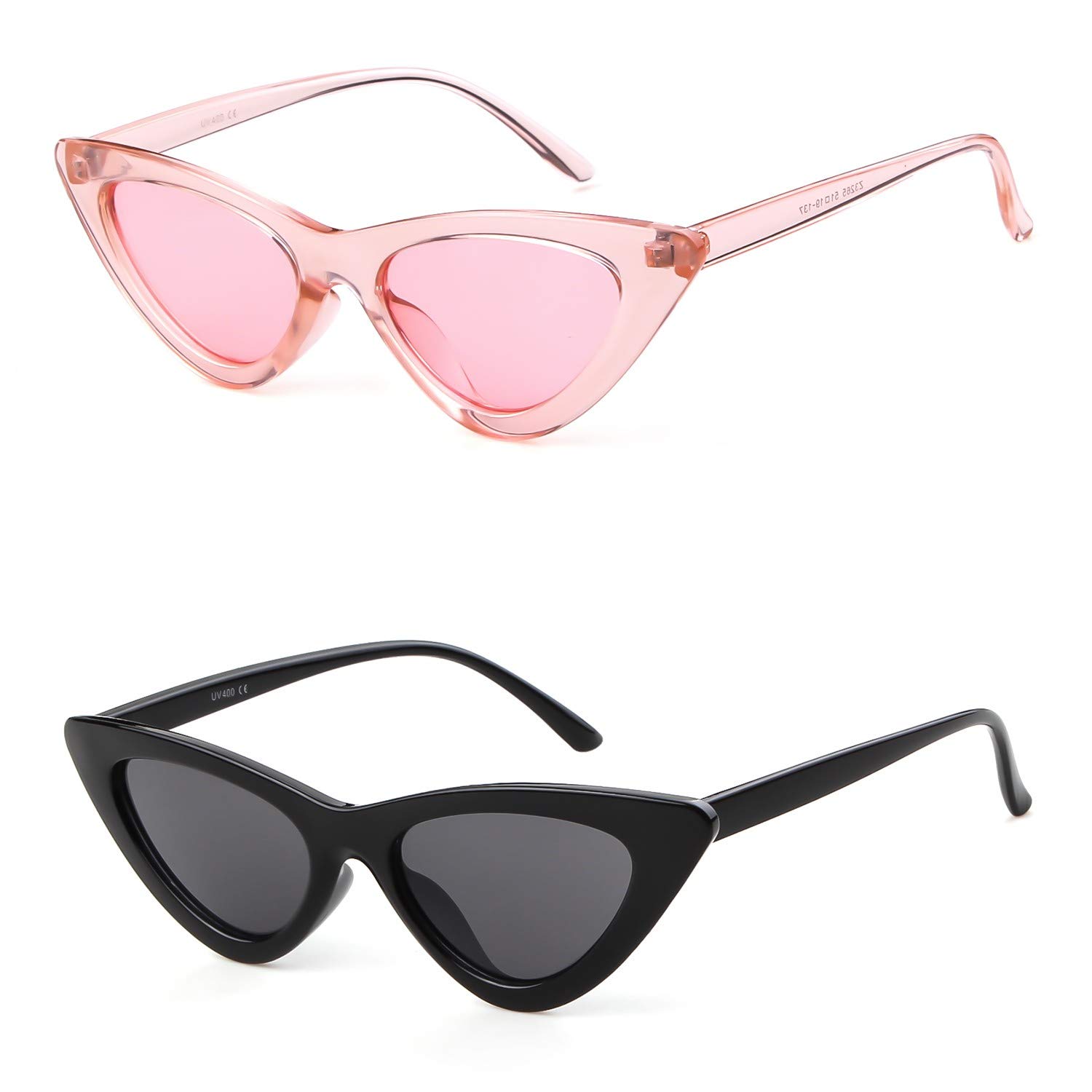 GIFIORERetro Vintage Cat Eye Sunglasses for Women Trendy Small Cateye Sun Glasses