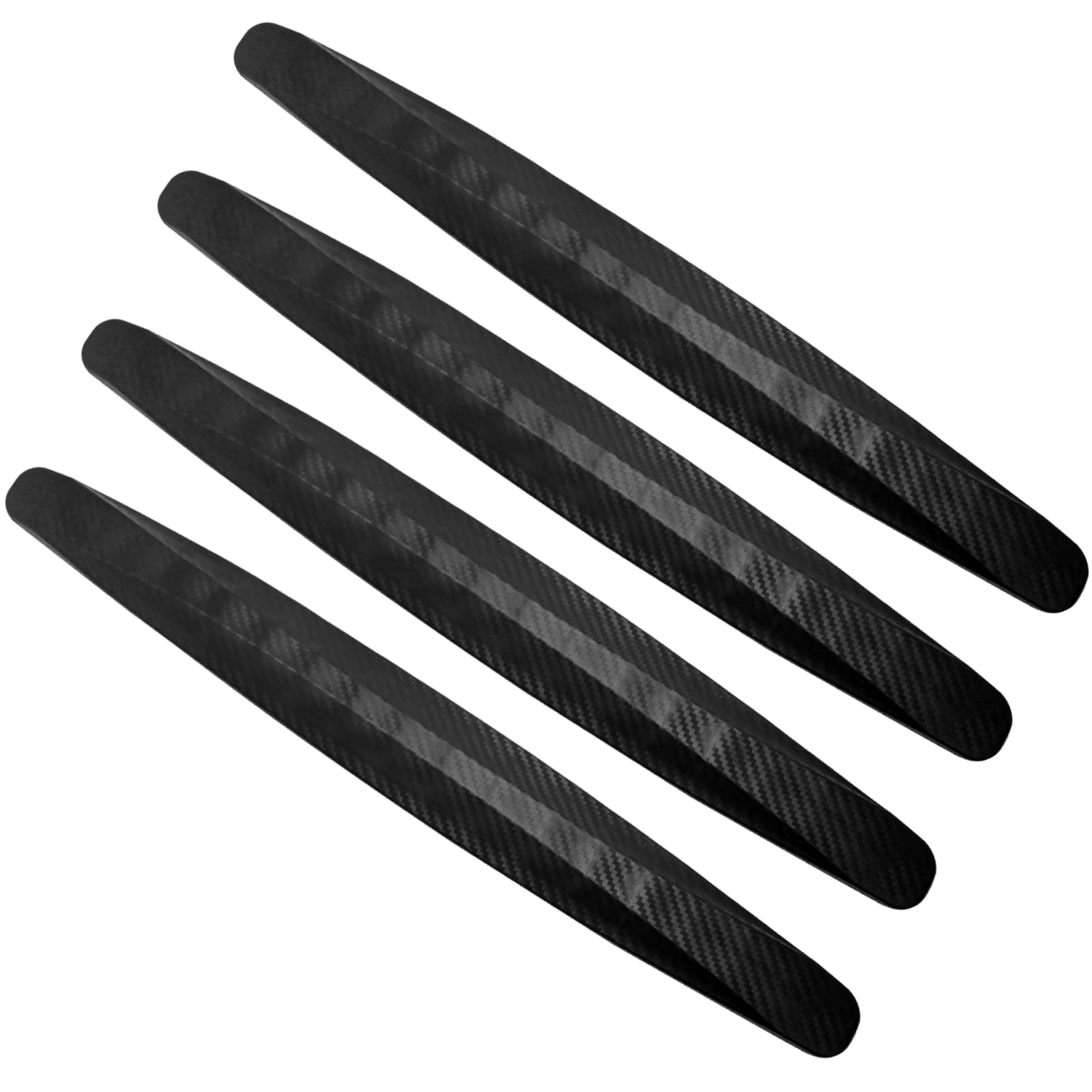 QIZUN 4Pcs Bumper Protector for Megane 4 IV GT RS 2016–2024, Car Anti-Collision Strip Carbon Fiber Look Scratch Guard Flexible Exterior Trim Accessories,Black