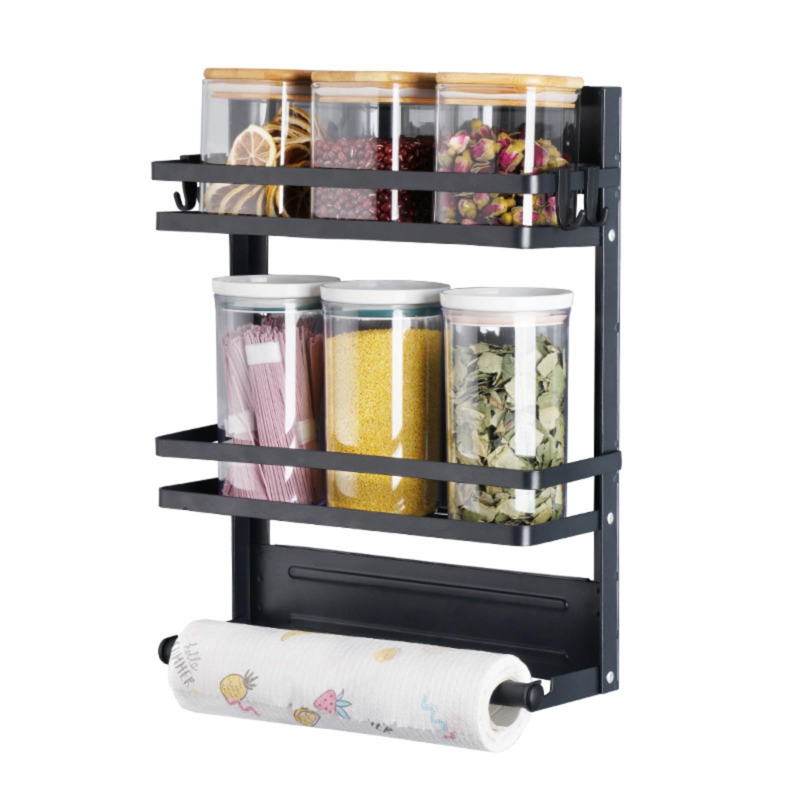 Buxuaaaa Rack Foldable Refrigerator Over-Door 20kg Space-Saving Kitchen Storage Mount Practical Kitchen Organizers