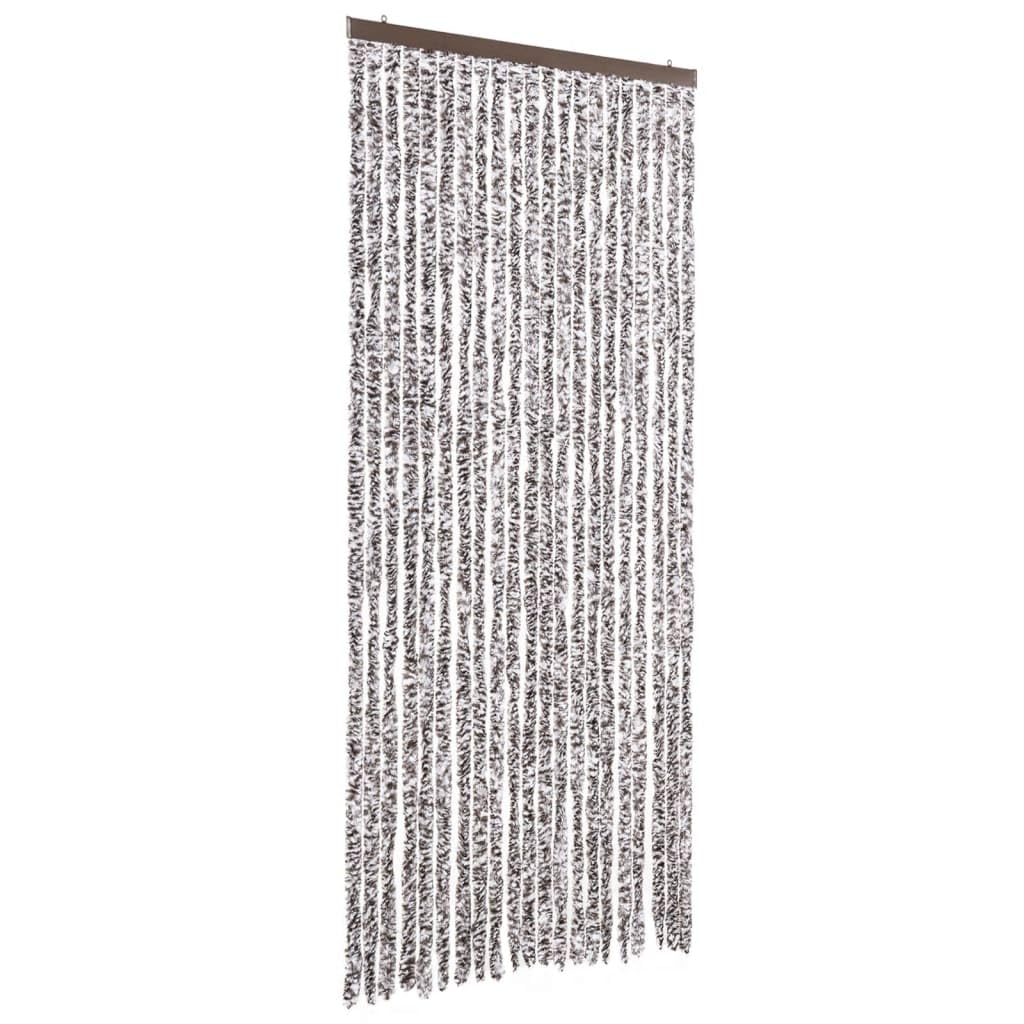 vidaXL Insect Curtain Doorway Fly Mosquito Bug Blind Screen Guard Curtain Adjustable Home Caravan Brown and Beige 90x200 cm Chenille