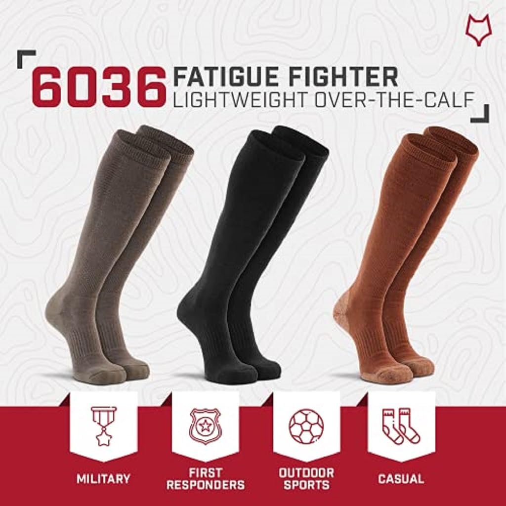 Fox River Over the Calf Military Socks, Cold Weather and Winter Socks, Breathable, Army Colors, Ultimate Comfort, Black, Large - Image 5