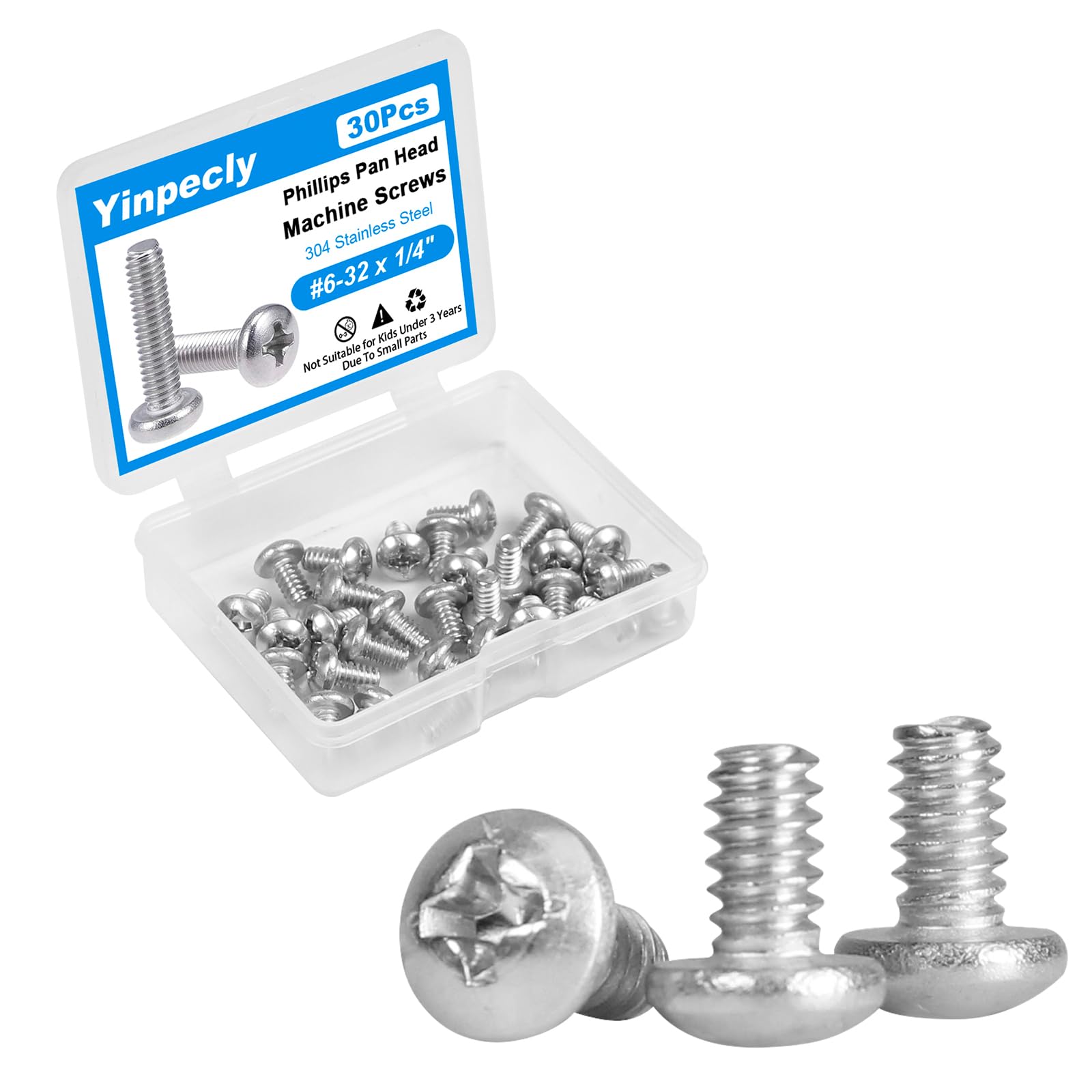 Stainless Steel Machine Screws - 25 Pack #10-24 x 1 -13