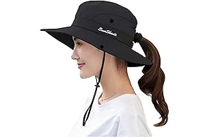 Women's Foldable Sun Hat with Ponytail Hole