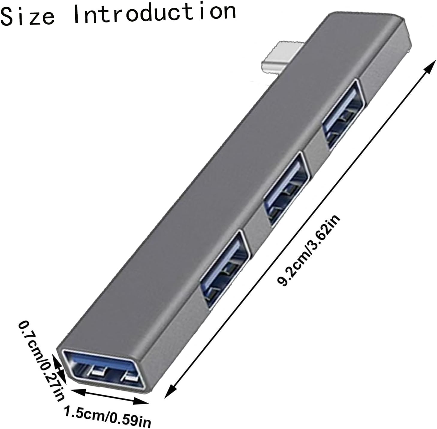Type-C 3.0 hub high-Speed Data Transfer, Aluminum Alloy 4 Ports (1 USB 3.0 Port, 3 USB 2.0 Ports) for laptops, USB Sticks, Mobile Hard Drives, etc. image 4