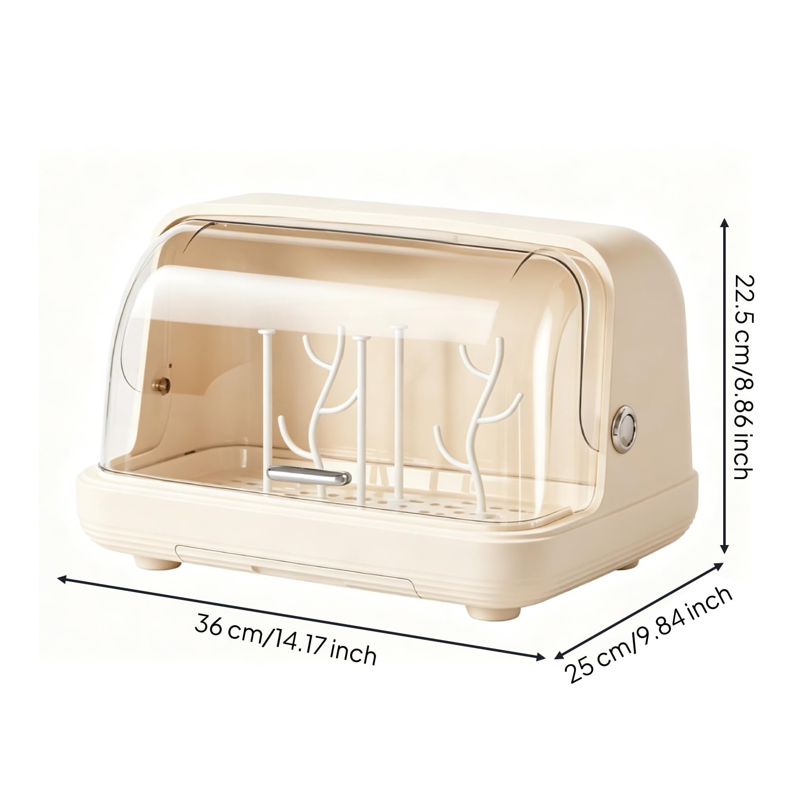 Caja Almacenamiento Biberones y Vajilla Desmontable Organizador Biberones con Puerta Abatible Transparen Gran Capacidad para Cocina, S