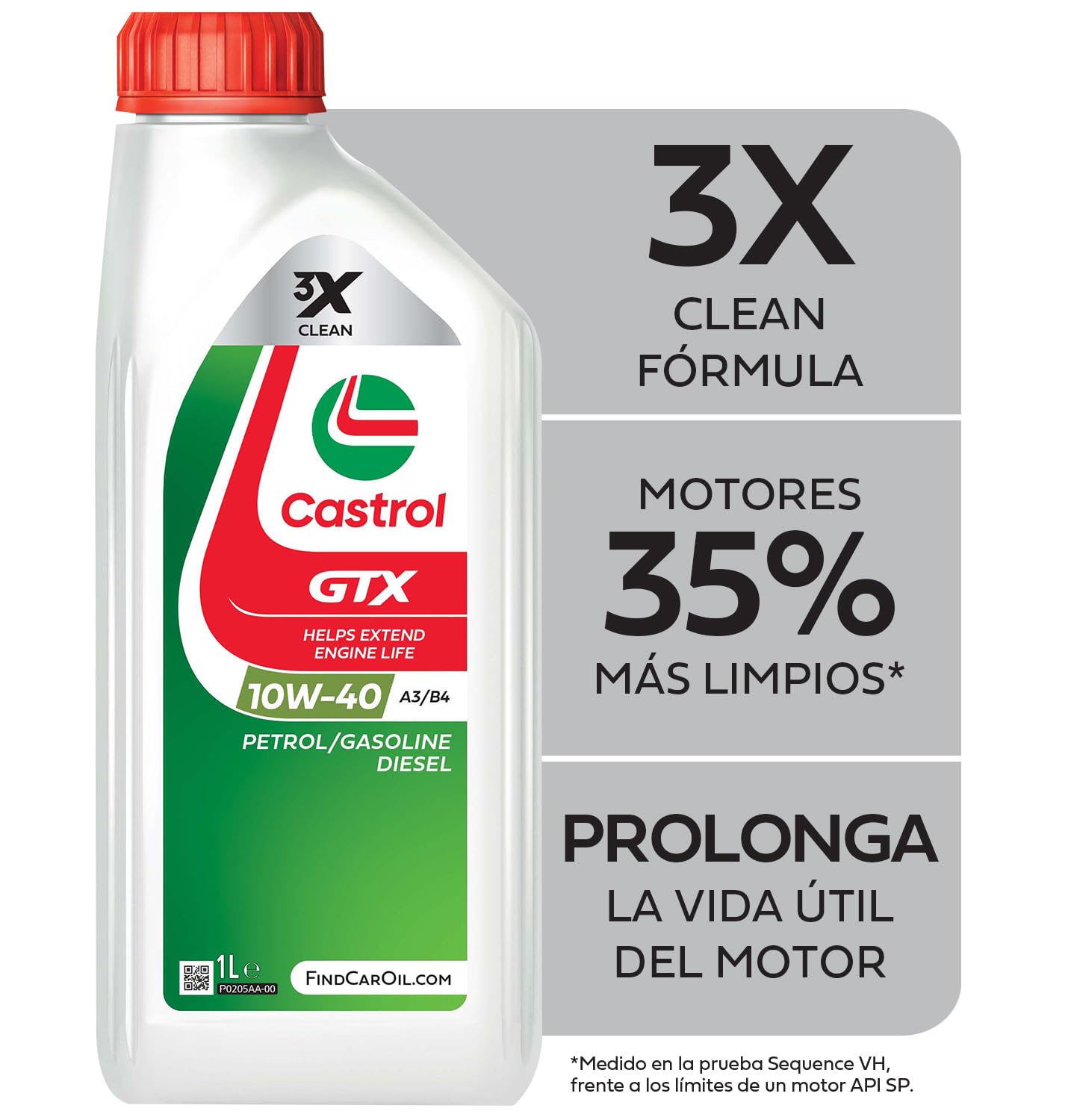 OLIO MOTORE LUBRIFICANTE CASTROL GTX ULTRACLEAN 10W-​40 A3/​B4 1L