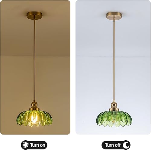 Miniatura 83 de MAYNA Lámpara colgante de granja de 1 luz, lámparas de jaula de metal negro con cadena ajustable y pantalla de vidrio, luces colgantes para isla