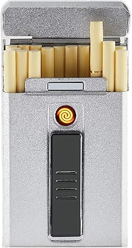 Miniatura 9 de Estuche de cigarrillos 2 en 1 con encendedor eléctrico recargable por USB, paquete de 20 cigarrillos de 3.93 pulgadas, con encendedores sin llama a