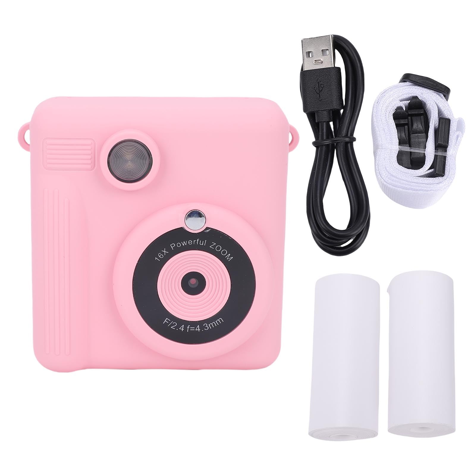 RiToEasysports Cámara de Impresión Instantánea para Niños, Cámara para Niños de Selfie Doble de Lente Doble HD 1080p con Papel Impreso para Juego Al Aire
