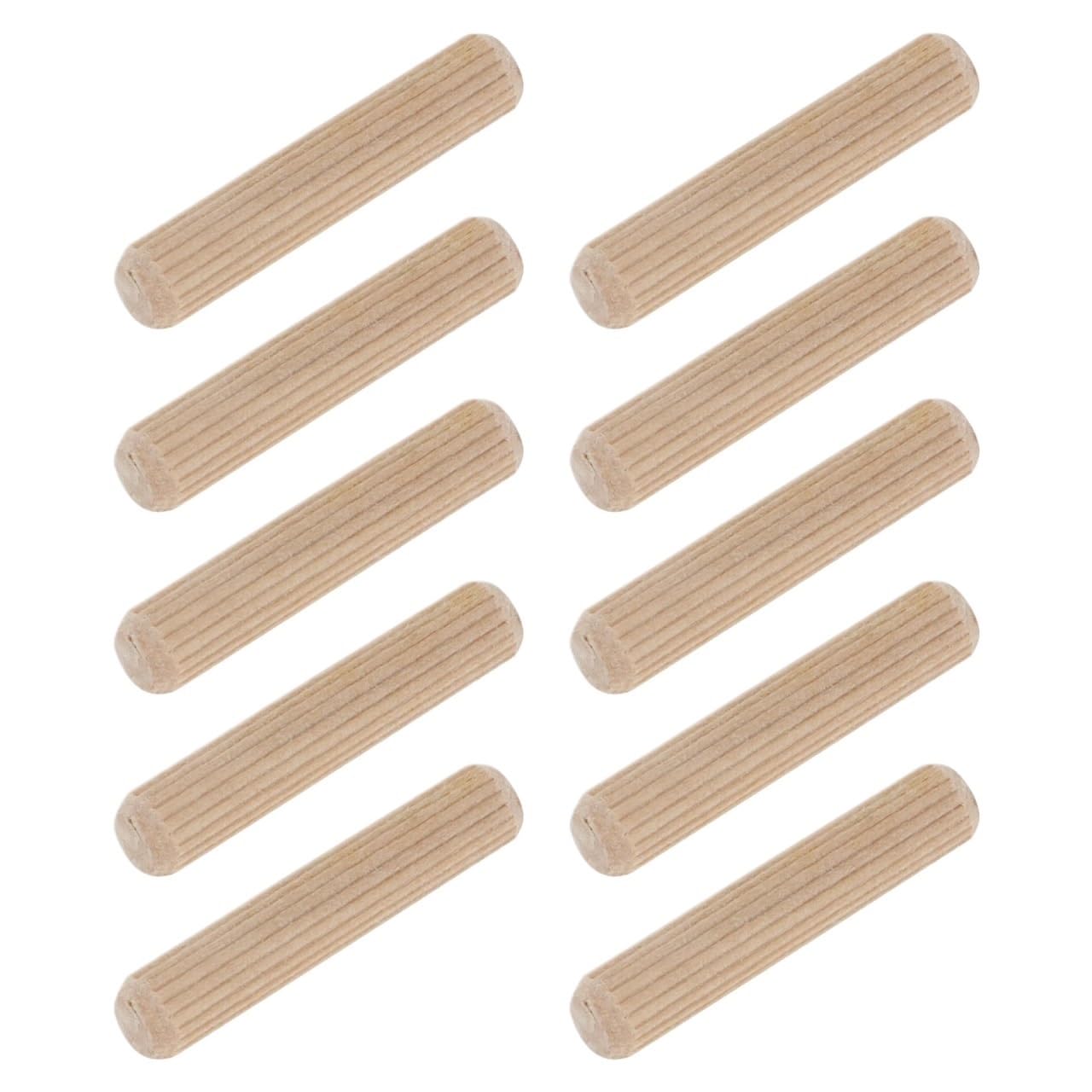 HYQOUKLR Wooden Sticks, Wooden Dowels 30 pcs Hard Wood Grooved Fluted Multiple Sizes For Furniture Woodworking(8mm)