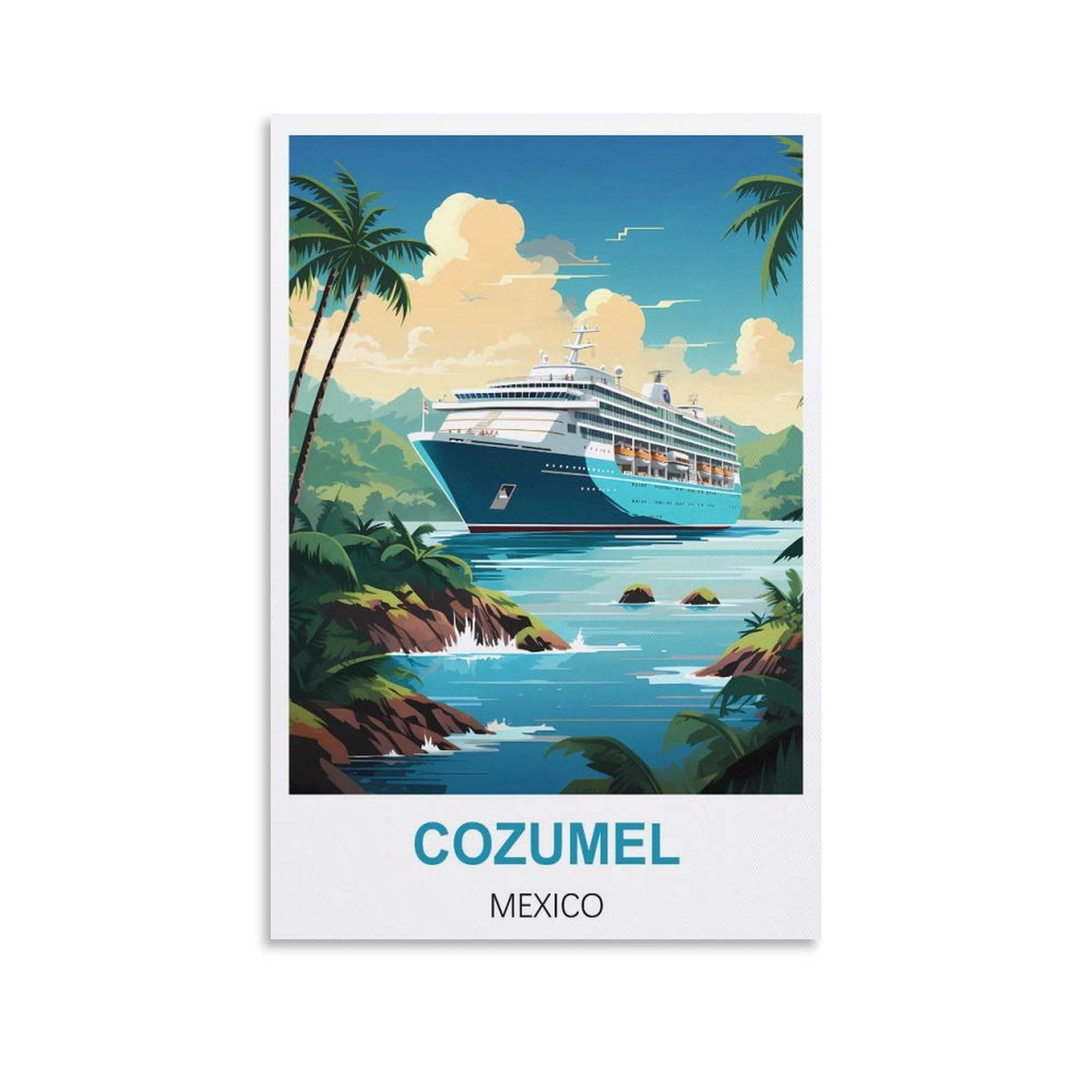 Vintage Metal Tin Sign,Cozumel Mexicos,Personalized Vintage Style Retro Tin Sign Custom Sign for Wall Outdoor, Indoor, Street, Office 15x30cm