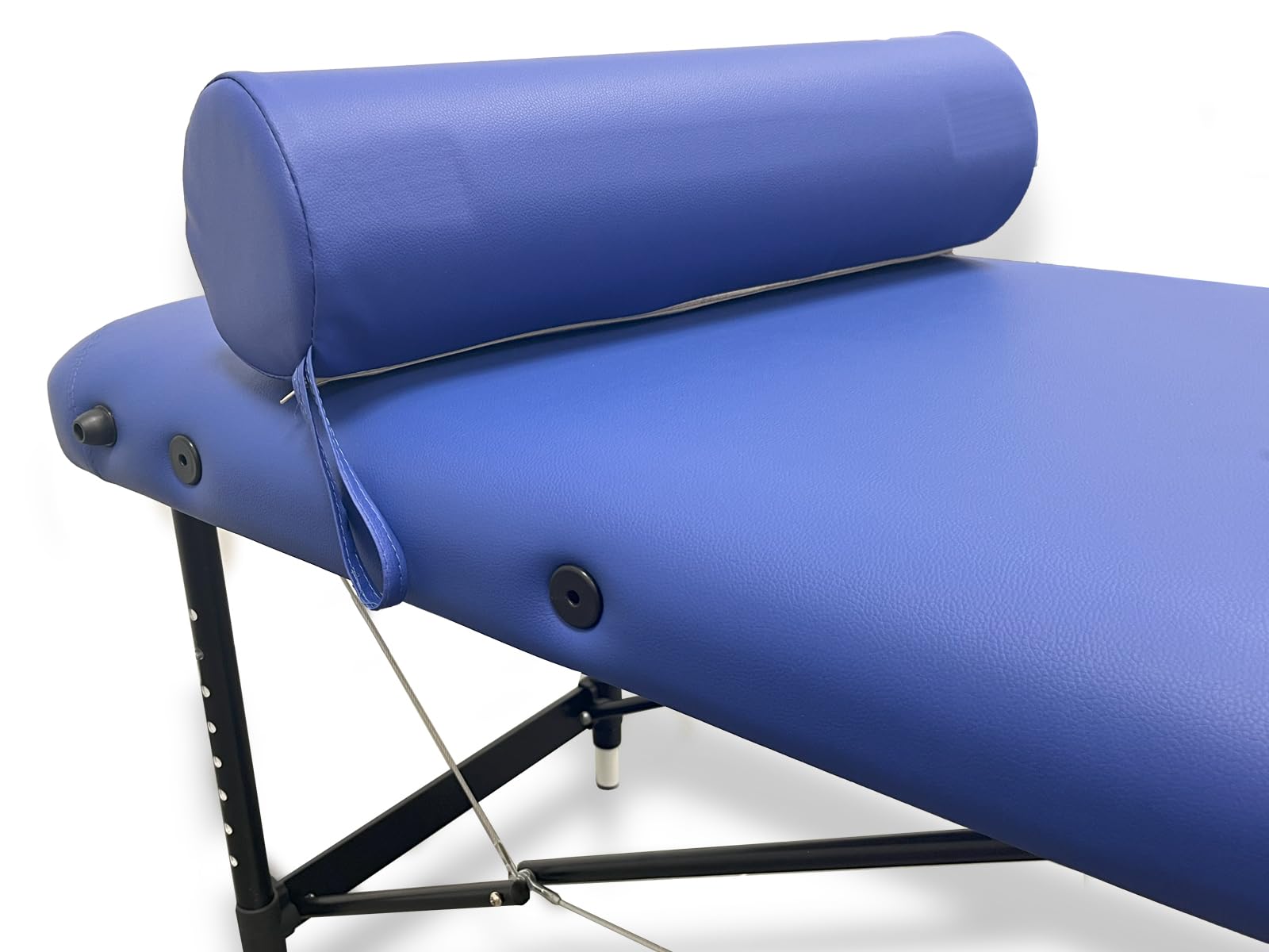 QUIRUMED Cuscino a rullo QUIRUMED, 55 x 15 cm, blu, similpelle, imbottitura in gommapiuma, per yoga, fitness, massaggio