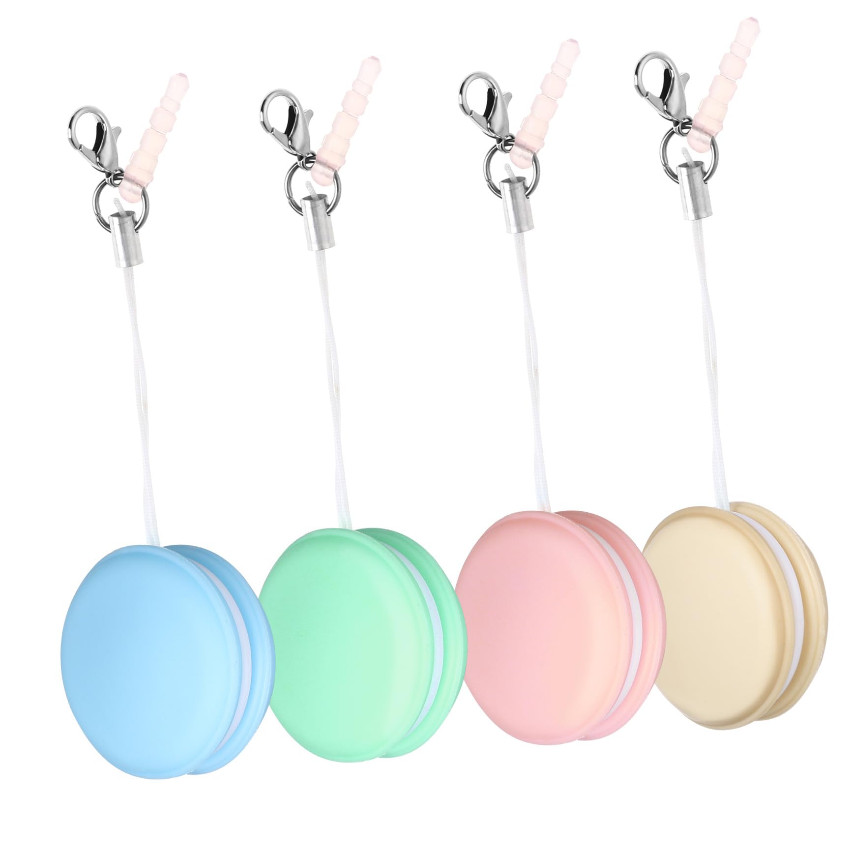 Limpiador de Pantalla de Teléfono Macaron con 4 Piezas, Silicona y PP, con Cordón y Hebilla, Elimina Huellas para Laptops y Lentes de Cámara, Adecuado como Color Aleatorio