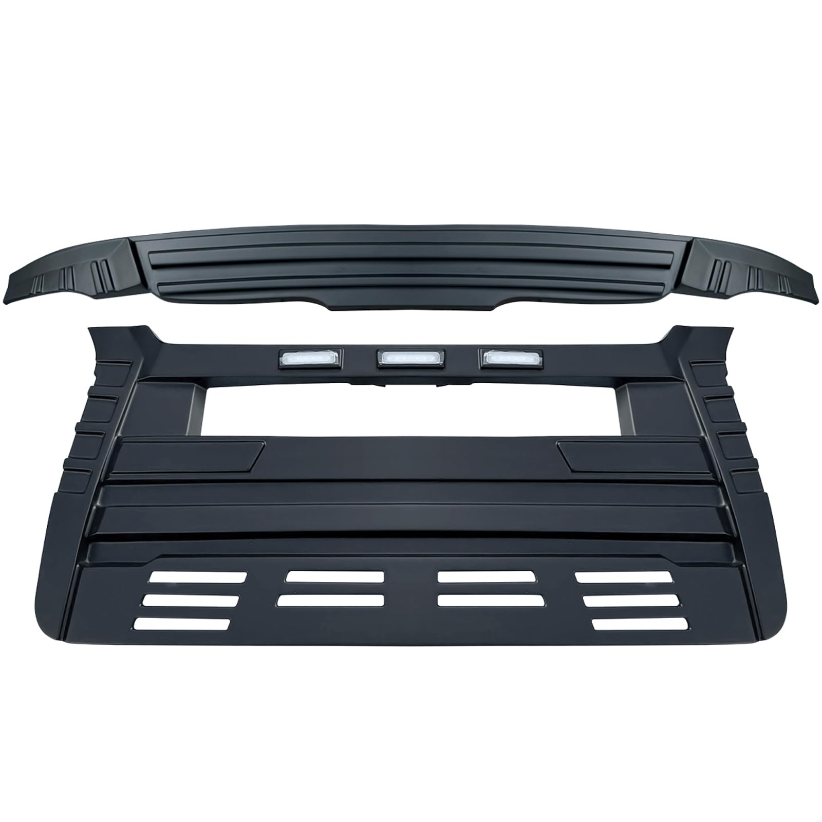 ハイエース　200系　6型以降対応　フロントグリルカバーマットブラック ヒビあり マットブラック) FGH4K フロントグリルカバー 2点セット