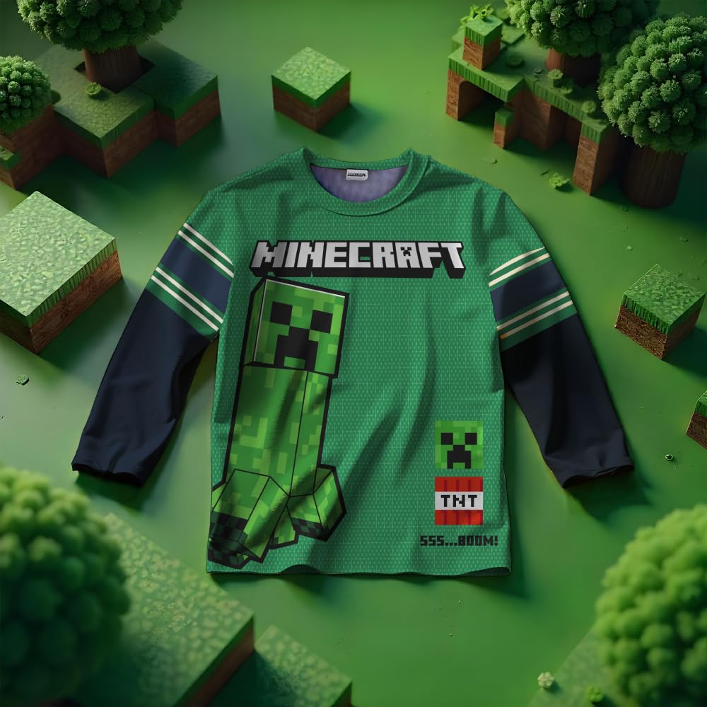 Minecraft Jungen Creeper Boys 2-piece Jersey Set Hosenbekleidungsset (2er Pack)