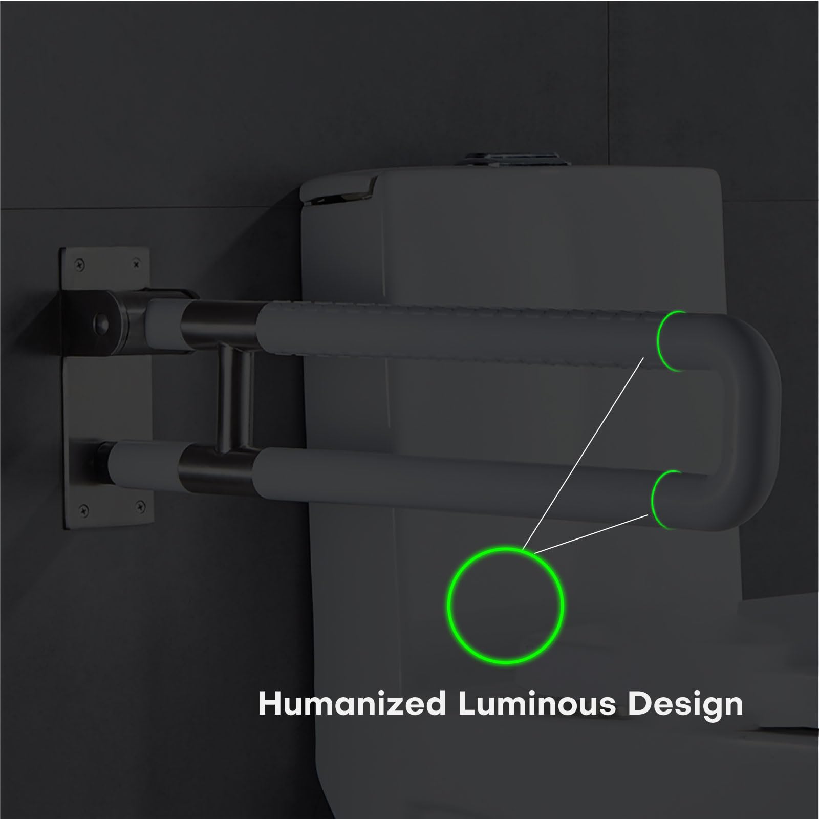 Barra de Apoyo para Inodoro Blanco, Barra Seguridad para Baño Acero Inoxidable Asidero Abatible 70cm Asa Antideslizante Manija de la Ducha Barras Sujeción 70cm/27.5in
