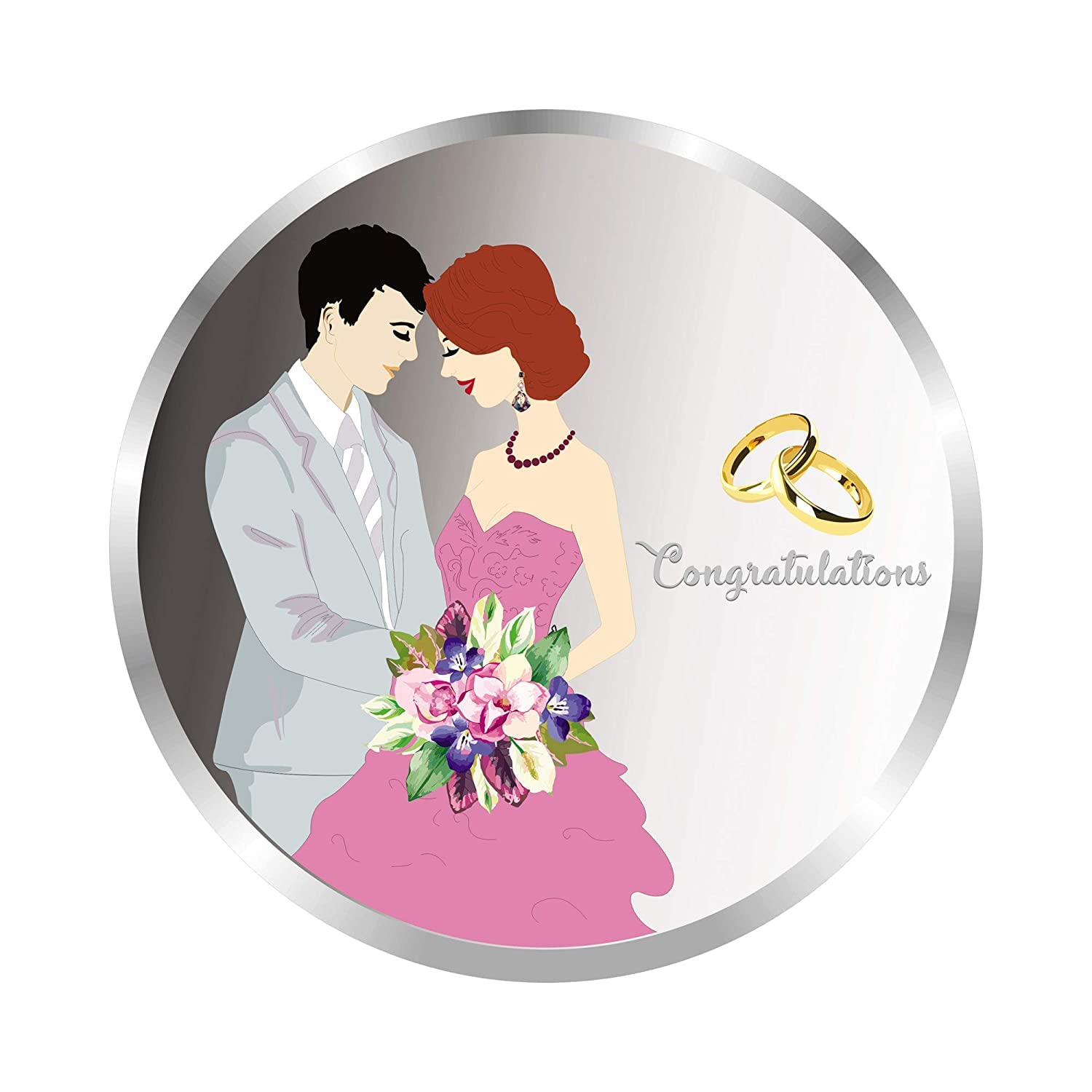 Pure 999 Silver Wedding Coin for Couple, Newly Married Gift, Engagement Gift (10 Gram)-image-48