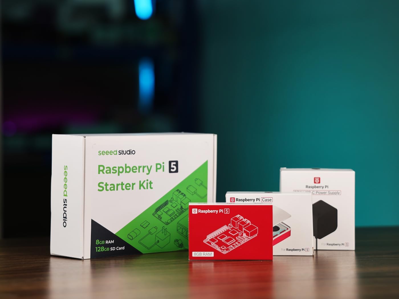 Seeed Studio Raspberry Pi 5 Starter Kit - 8GB RAM，128GB Micro SD Card pre-Loaded with 64-bit Raspberry Pi OS