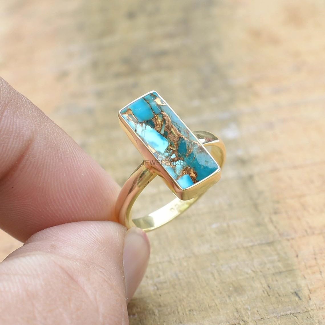 18K Yellow Gold Overlay Solid Sterling Silver Ring For Womens Gemstone Ring Sterling Silver Engagement Ring August Birthstone Bezel Set Gemstone Bar Ring