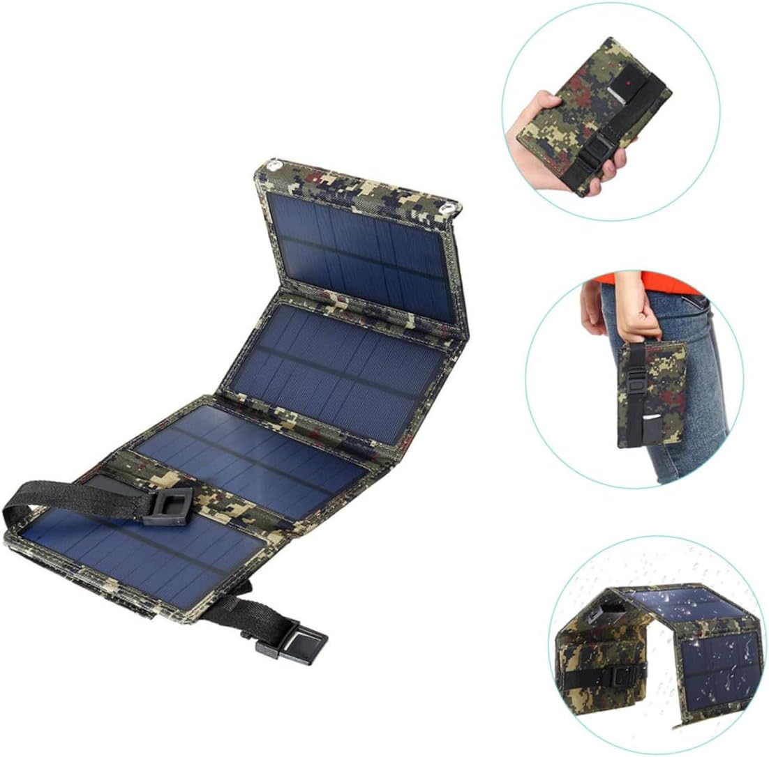 SHINEOFI Portable Folding Solar Charger with USB Panel Durable Solar Charging Tool for Camping and Outdoor Battery Maintenance