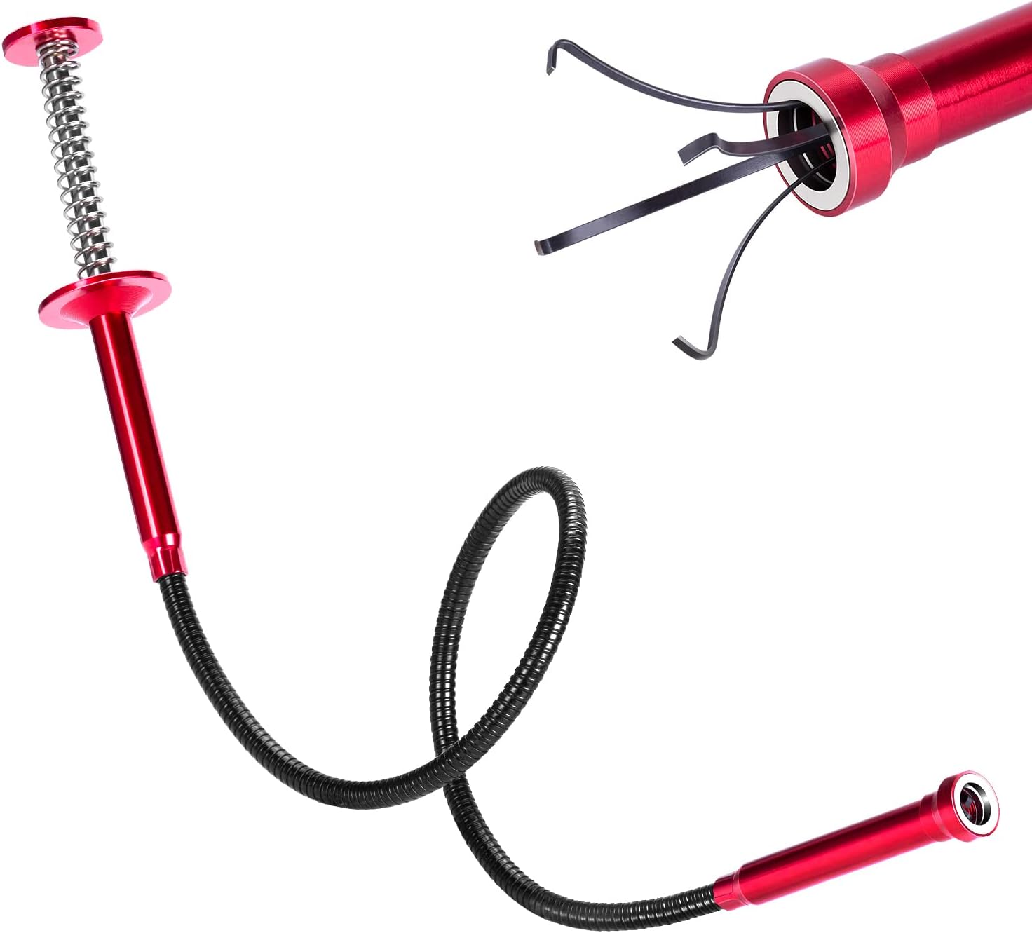 Magnetic Absorption Grabber Tools 24'' Four-Claw Pickup Tool Pick Up Items in Narrow Space Flexible Waste Picking Tool for Engine Bay/Home Sink/Earring (Magnetic Orientation)