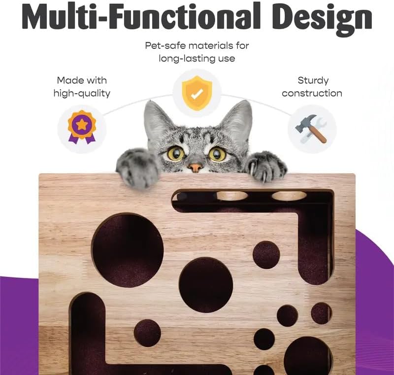 Cat Scratch Puzzle Enrichment Box: Nail File Stress Free Alternative to Clippers and Grinders