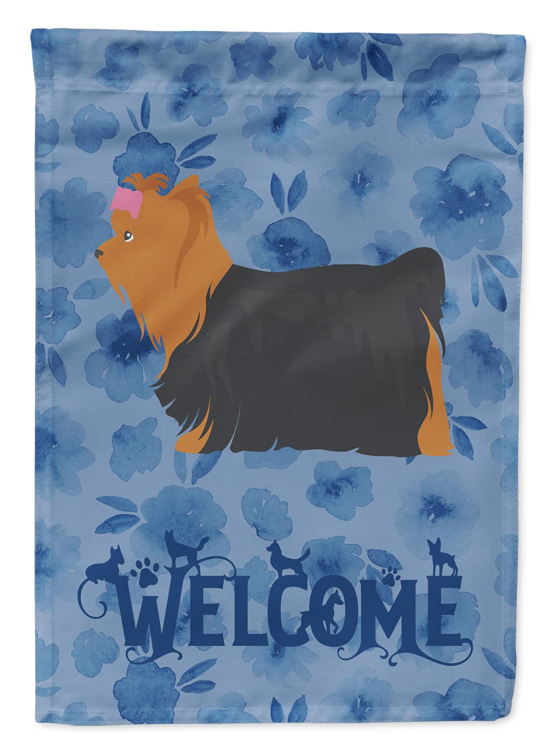 Yorkshire Terrier flag welcome drapeau de maison en toile grand format