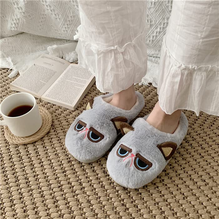 Kawaii Fuzzy Slippers Cute Soft Warm Cozy Animal House Slippers Winter Fluffy Funny Cartoon Shoes4