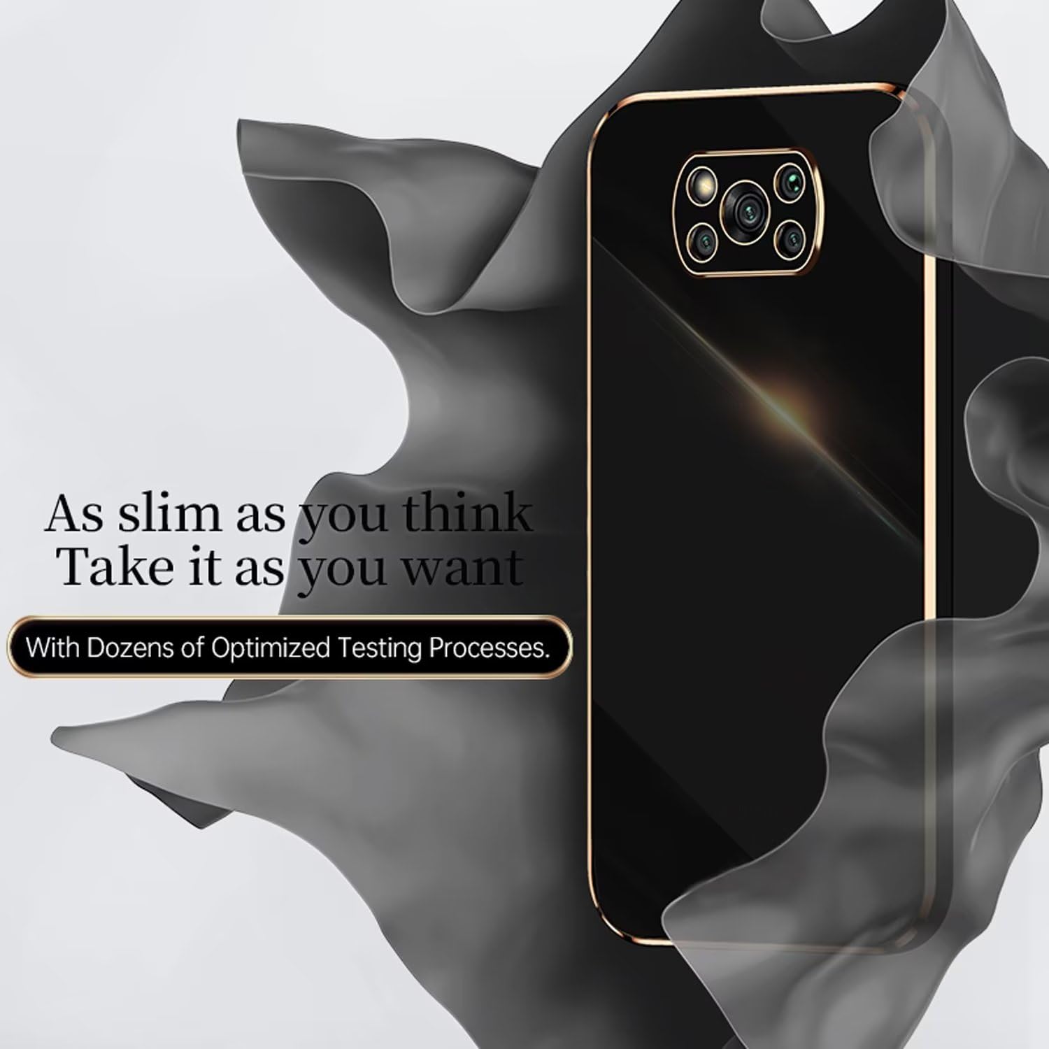 Handyhülle Für Xiaomi Poco X3 Pro/NFC/X3 - Schwarz, Weiches Silikon Mit Galvanisiertem Glitzer-Design