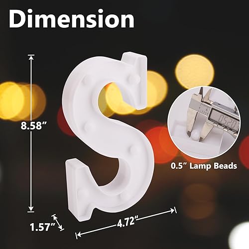 Miniatura 50 de Letrero LED de marquesina, letras iluminadas del alfabeto, letras LED que funcionan con pilas, para luz nocturna, bodas, cumpleaños, fiestas, Letra E