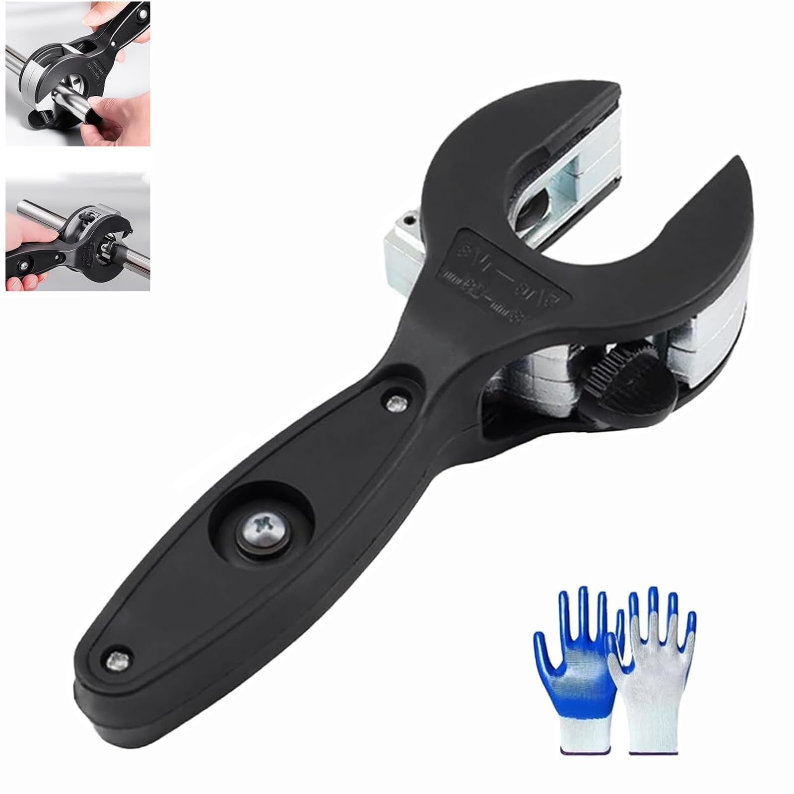 Ratchet Pipe Cutter Tool, Ratchet-Type Pipe Cutter, One-Hand Fast Pipe Cutting Tool with Replacement Blade, for Cutting 5/16-1-1/8 Inch Stainless Steel Copper Aluminium Plastic (8-29mm, Black)