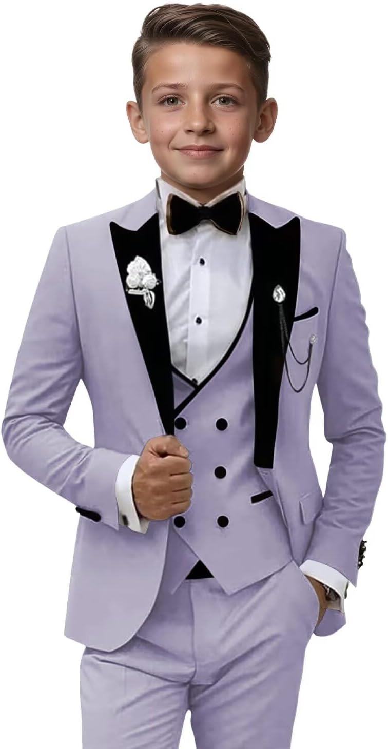 Kids Suits for Boys 3 Piece, Boy Suits Slim Fit Toddler Suit for Formal Wedding Outfit Dress Boys Tuxedo Suit Set