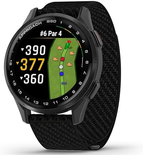 Miniatura 2 de Garmin 010-03010-00 Approach S50, reloj inteligente avanzado con GPS de golf, pantalla AMOLED, paquete de características en el campo con paquete de