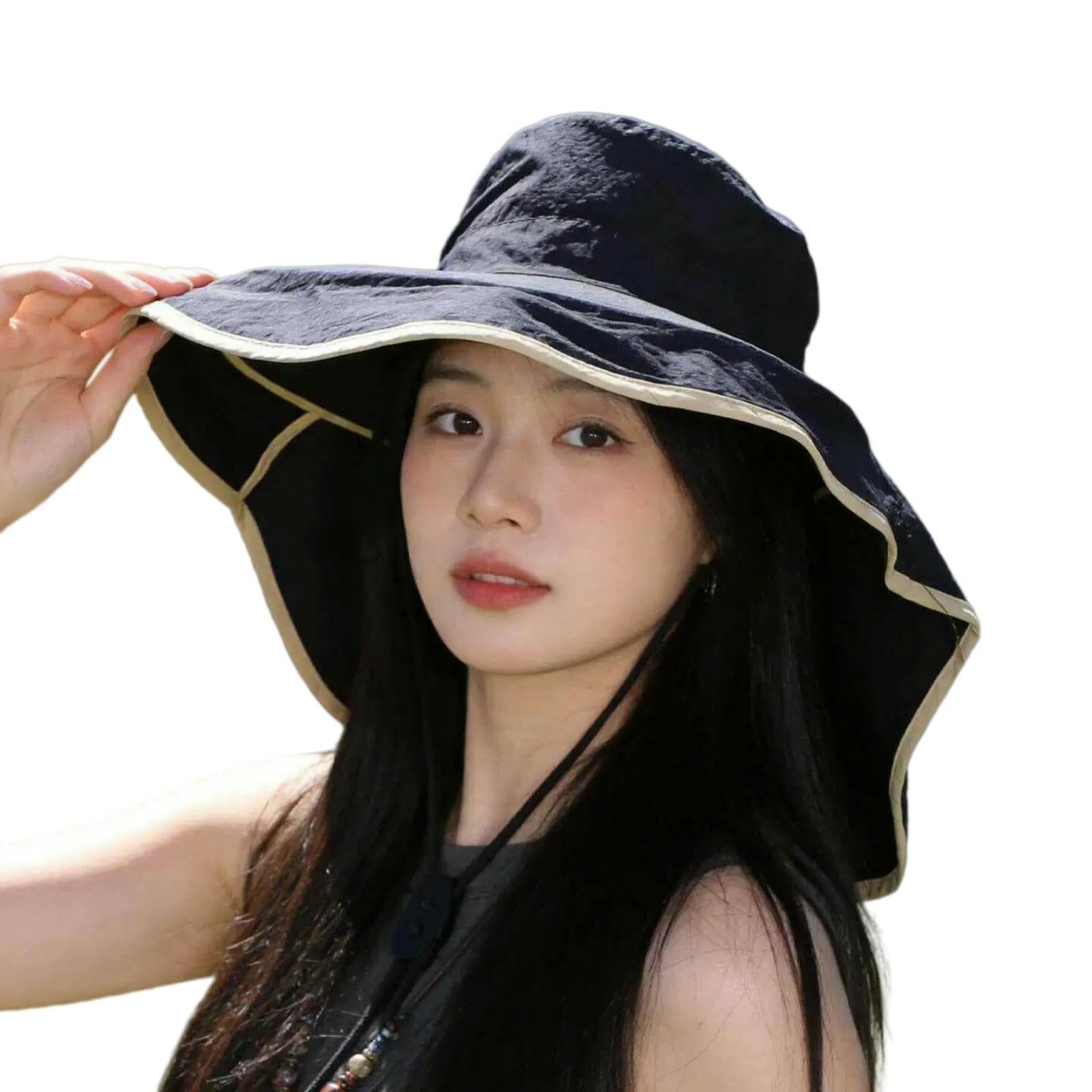 Chapeaux de soleil pour femmes avec protège-cou et large bord anti-UV