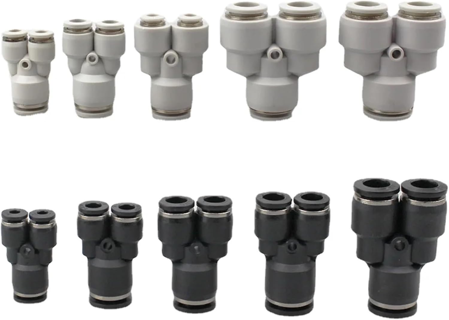 Fit 3 4 6 8 10 12 14 16mm Tube Reducer Y 3 Ways Splitter Plastic Pneumatic Air Pipe Fitting Fittings Push In Connector Coupler(AL121808F-04a/RG+two lights)
