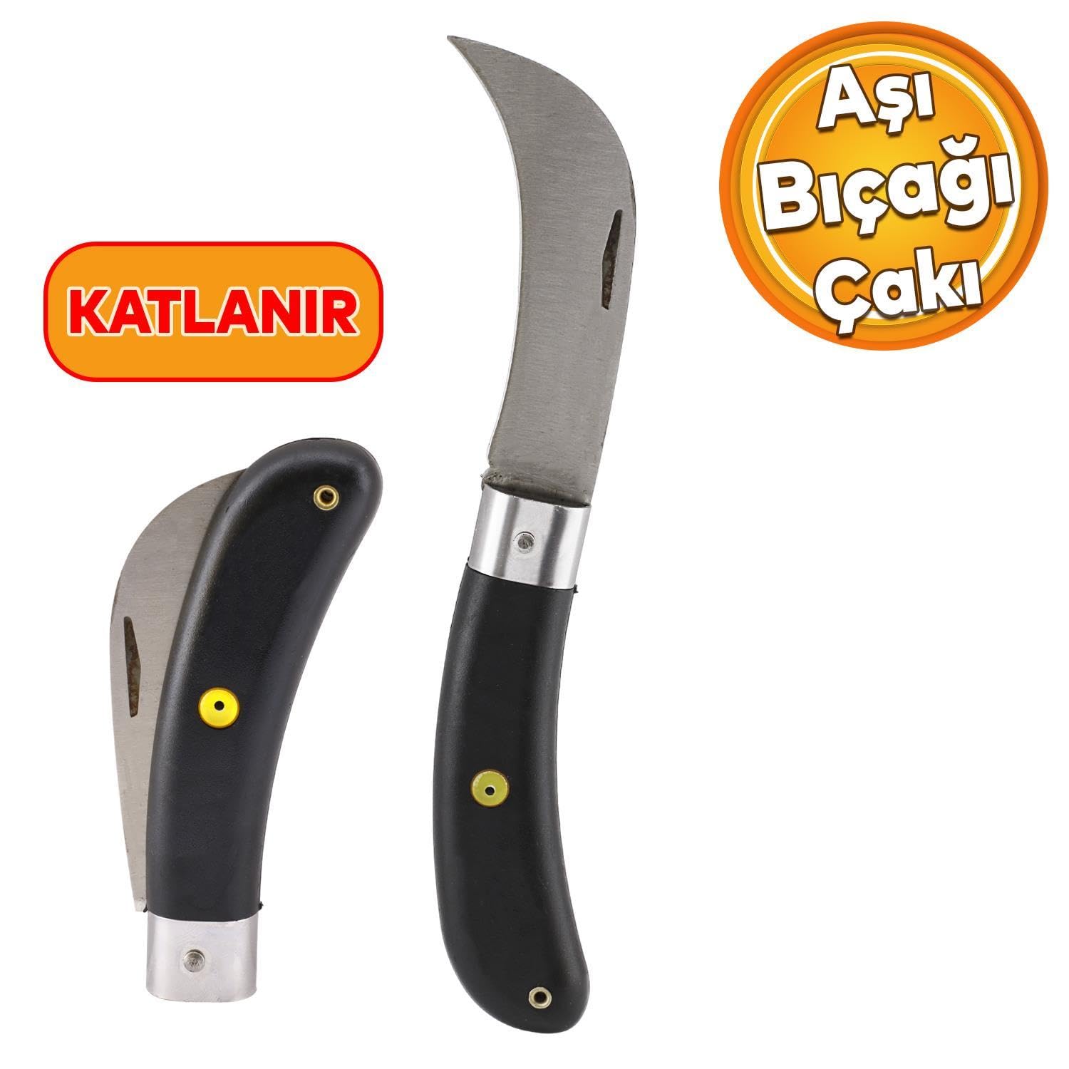 Badem10 Ağaç Dal Aşılama 4'Lü Seti Plastik Saplı Bıçak Çakı Soğuk Aşı Macunu Şeffaf Bant Bağ Budama Bıçağı
